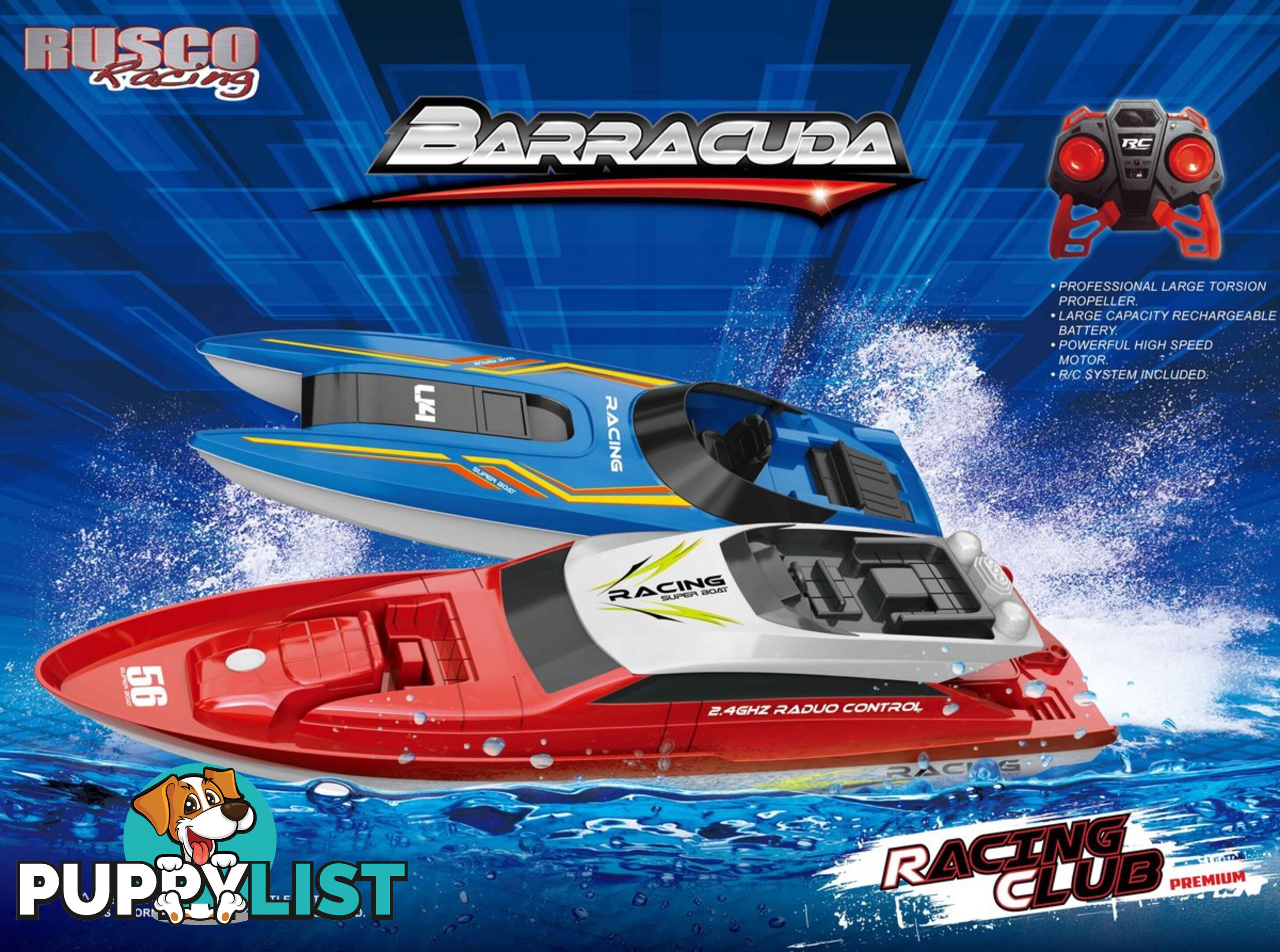 Rusco Racing Barracuda Boat Assorted Colors Nk17 - 9313432000175