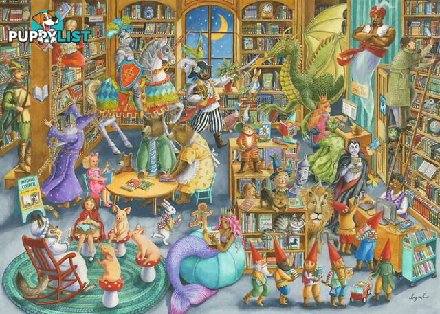 Ravensburger - Midnight At The Library Jigsaw Puzzle 1000pc - Mdrb16455 - 4005556164554