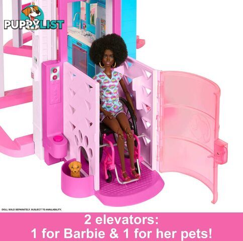 Barbie - Dreamhouse 75+ Pieces Pool Party Doll House With 3 Story Slide - Mattel - Mahmx10 - 194735134267