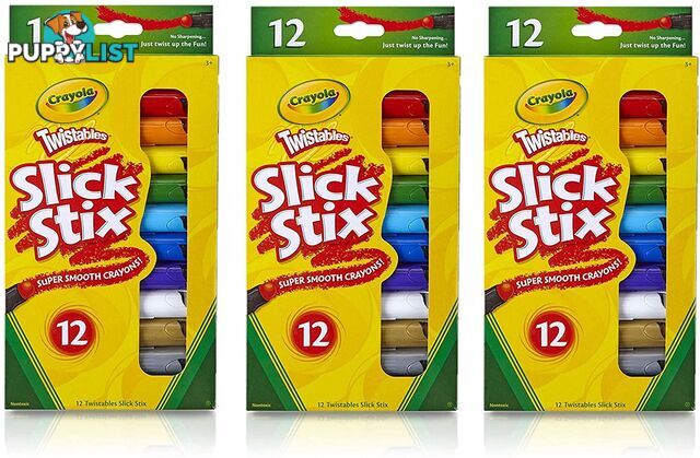 Crayola 12 Slick Stixsuper Smooth Non Toxic Crayons Bs529512 - 71662095123