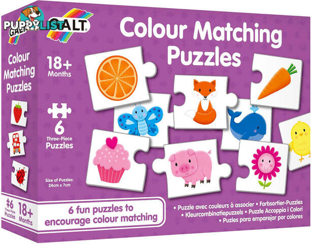 Galt - Colour Matching Jigsaw Puzzles 6 X 3pc - Mdgn5281 - 5011979591739