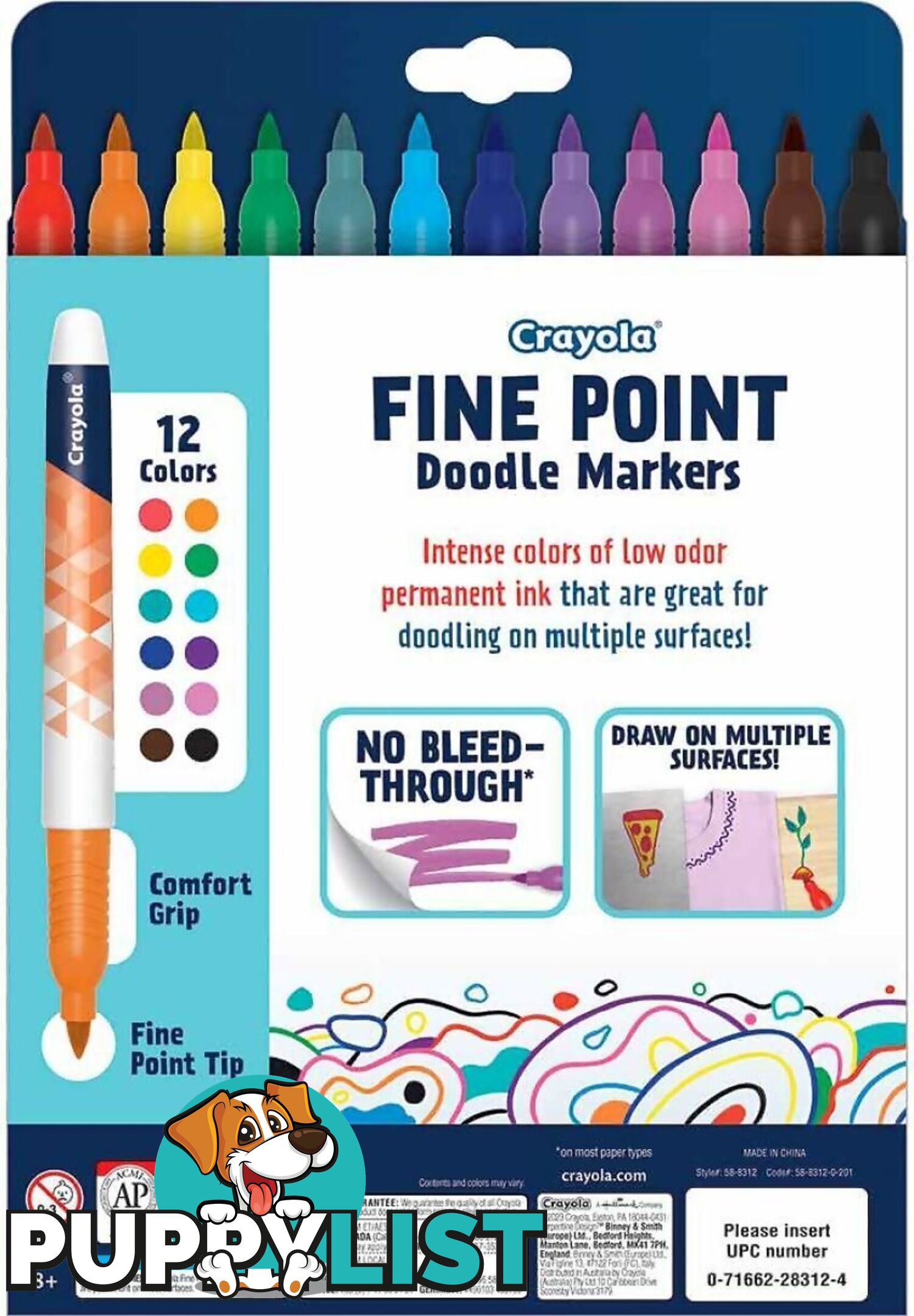 Crayola - Doodle & Draw Fine Point Doodle Marker 12pk - Bs588326 - 071662283261