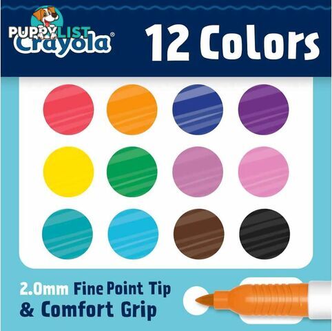 Crayola - Doodle & Draw Fine Point Doodle Marker 12pk - Bs588326 - 071662283261