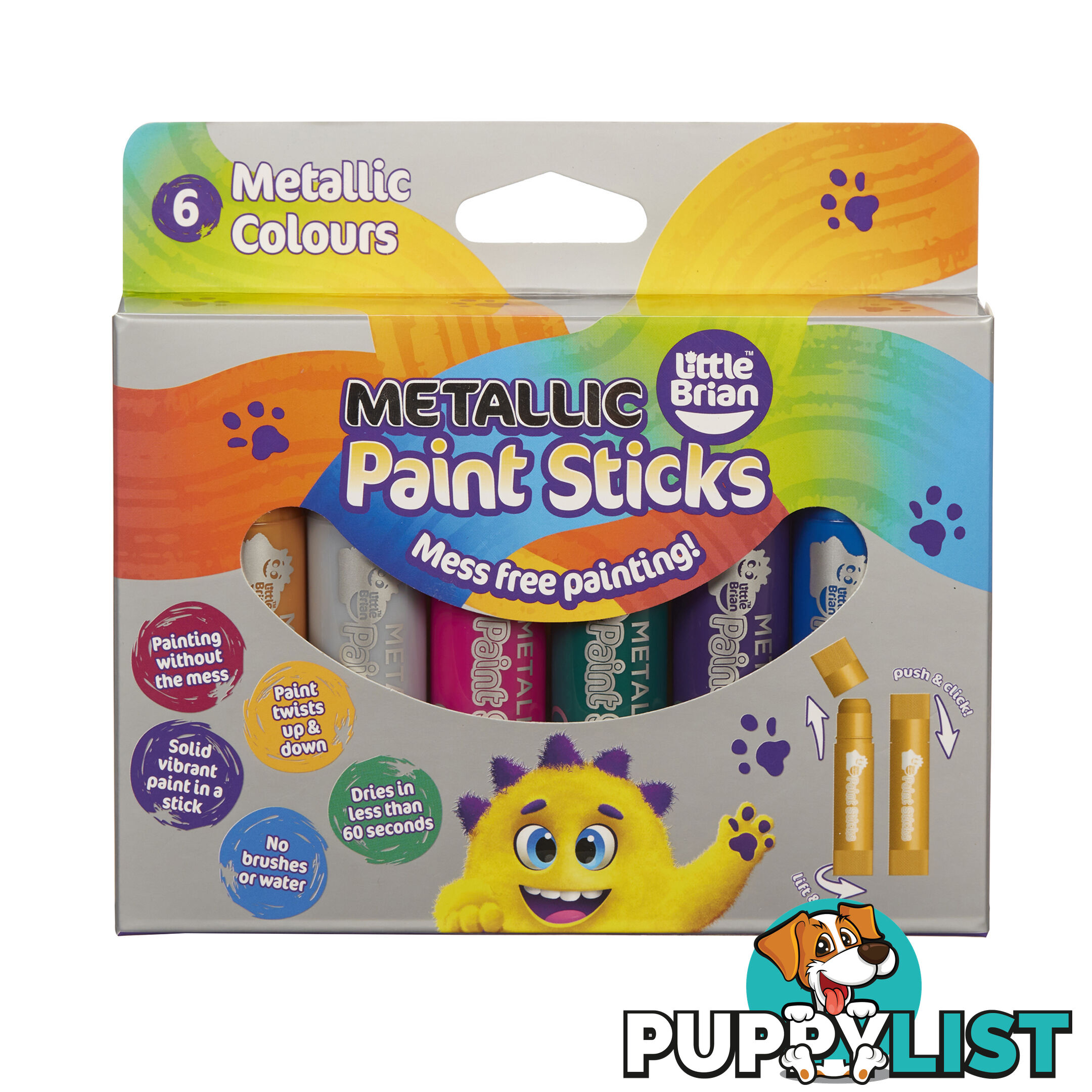 Little Brian - Paint Sticks - Metallic 6 Pk - Mdltb300 - 5051170611195