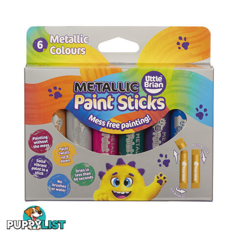 Little Brian - Paint Sticks - Metallic 6 Pk - Mdltb300 - 5051170611195