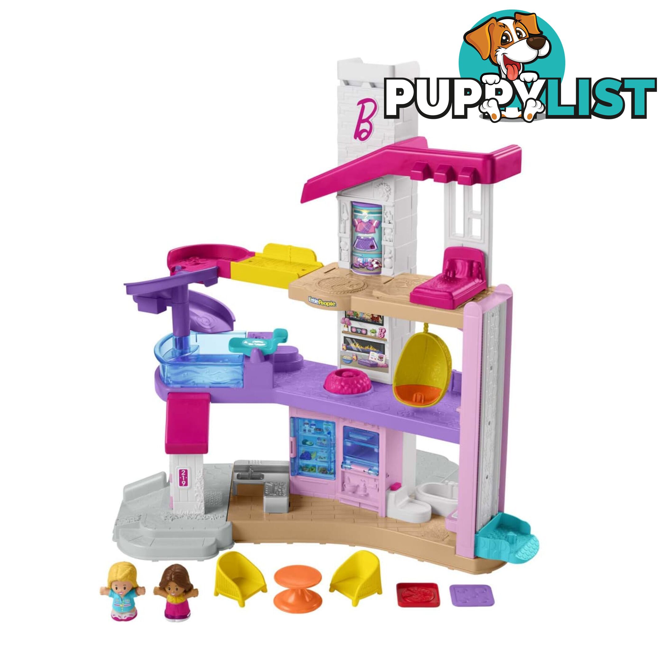 Barbie Little Dreamhouse Interactive Playset By Little People - MAHCF61 - 194735008742