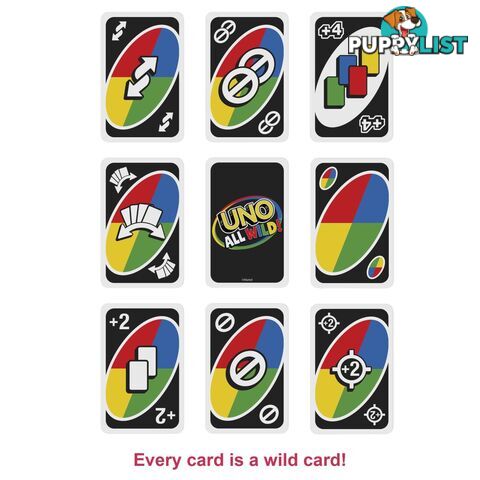 UNO All Wild Family Card Game For 7 Year Olds And Up - Mahhl33 - 194735070633