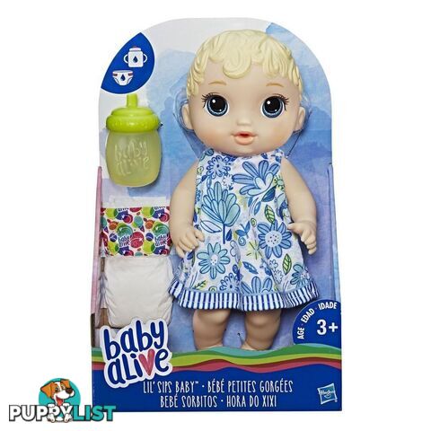 Baby Alive - Lil Sips Baby Blonde Doll Hbe0385ax00 - 630509626694