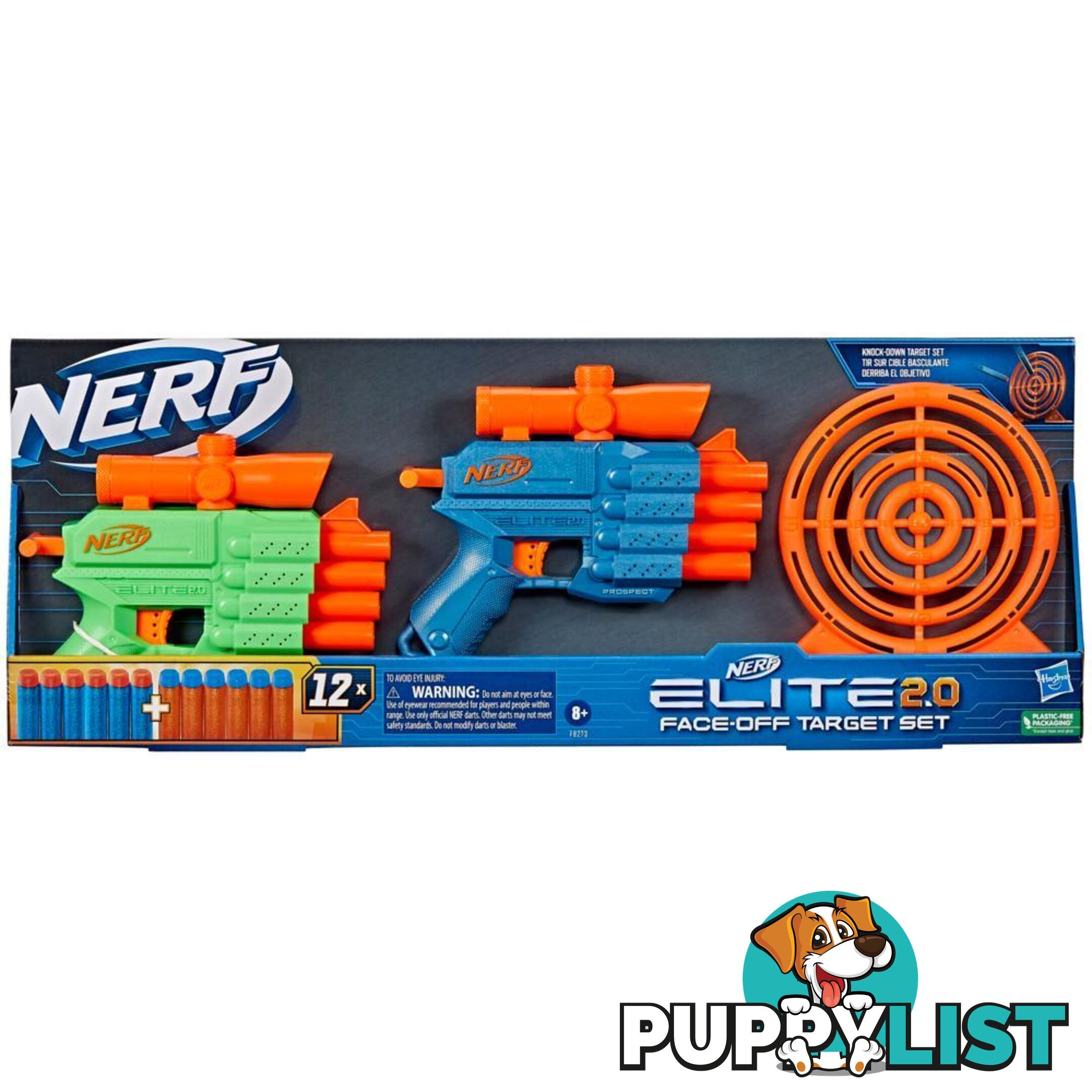 Nerf Elite 2.0 Face Off Target Set Includes 2 Toy Foam Dart Blasters & Target & 12 Nerf Elite Darts - Hbf82732210 - 195166217987