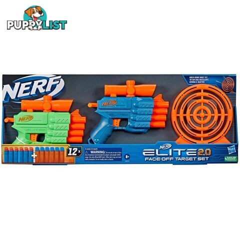 Nerf Elite 2.0 Face Off Target Set Includes 2 Toy Foam Dart Blasters & Target & 12 Nerf Elite Darts - Hbf82732210 - 195166217987