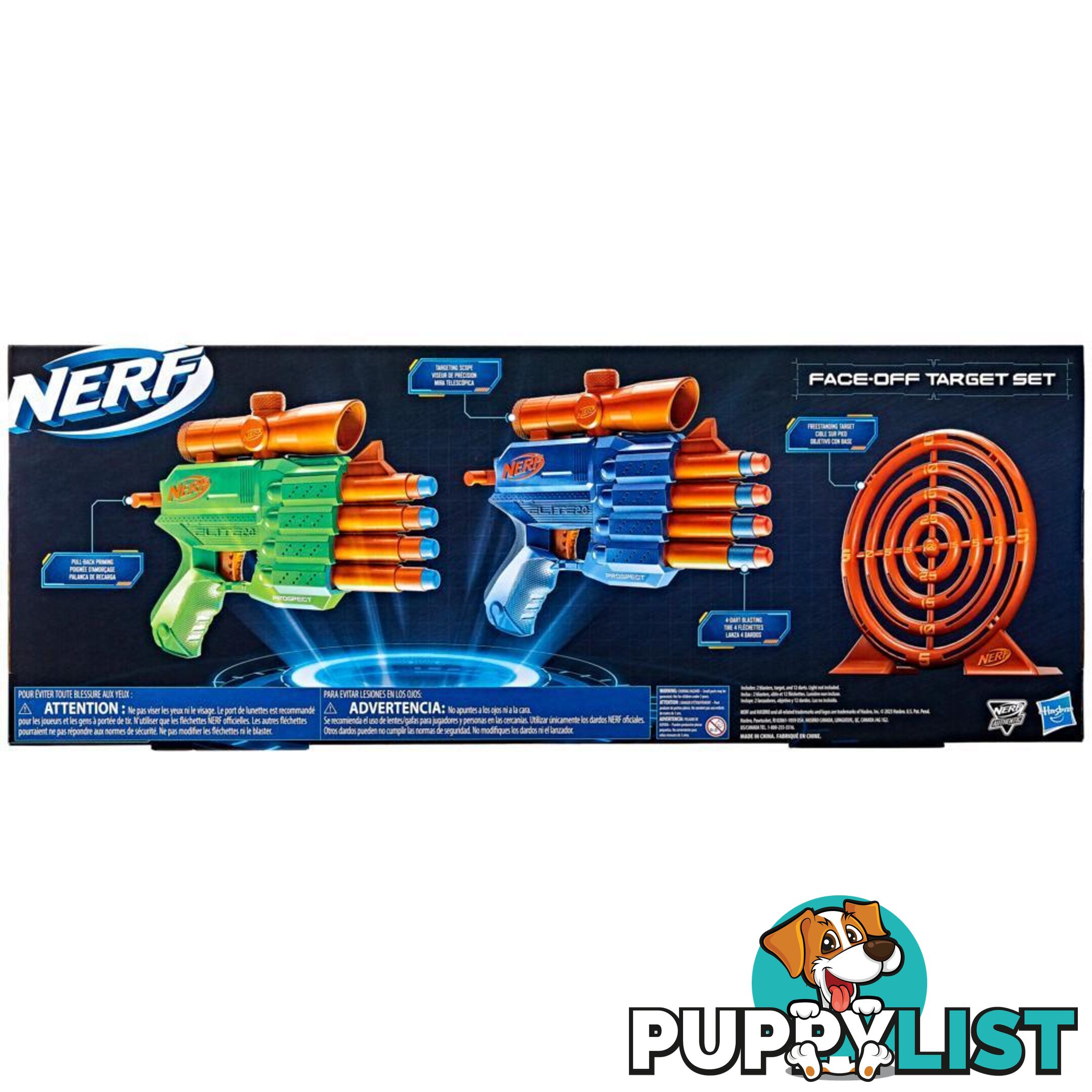 Nerf Elite 2.0 Face Off Target Set Includes 2 Toy Foam Dart Blasters & Target & 12 Nerf Elite Darts - Hbf82732210 - 195166217987