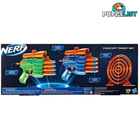 Nerf Elite 2.0 Face Off Target Set Includes 2 Toy Foam Dart Blasters & Target & 12 Nerf Elite Darts - Hbf82732210 - 195166217987