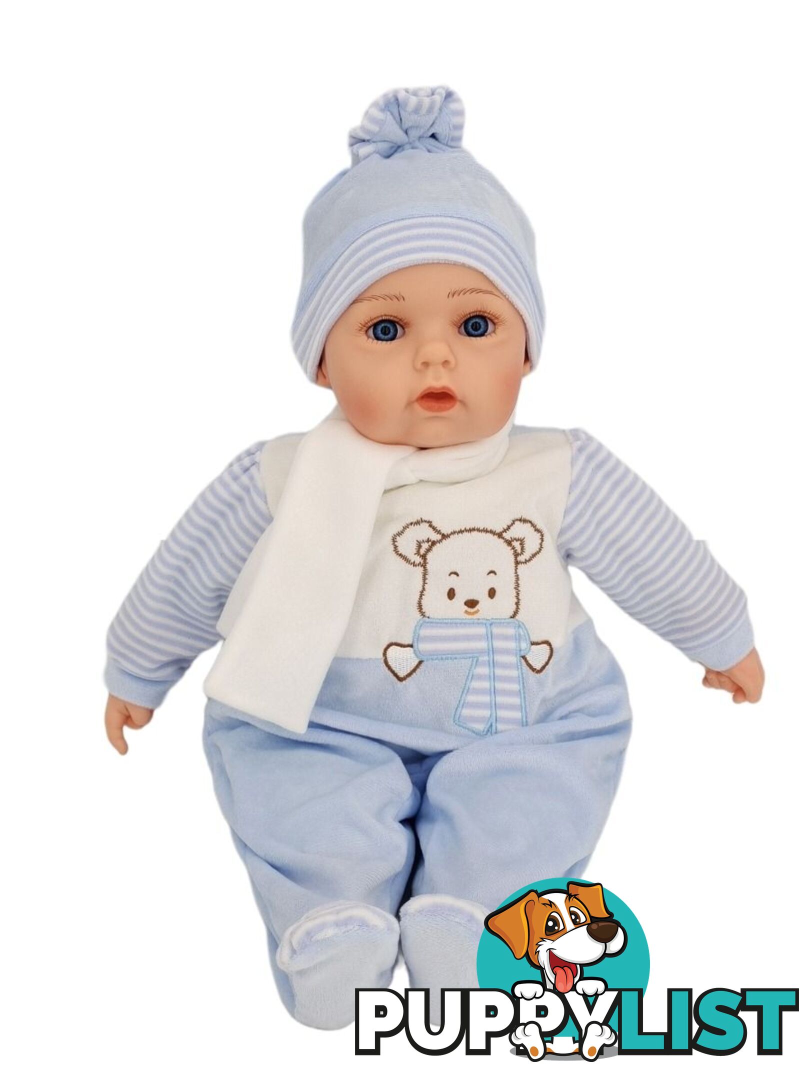 Cotton Candy -  Baby Doll William With Blue Teddy Playsuit Soft Body 50cm - Ccbd92 - 9353468017808