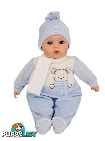 Cotton Candy -  Baby Doll William With Blue Teddy Playsuit Soft Body 50cm - Ccbd92 - 9353468017808