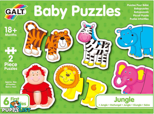 Galt - Jungle Baby Jigsaw Puzzle - 6 X Different Puzzles - 2 Pcs Each - Mdgn3031 - 5011979526434