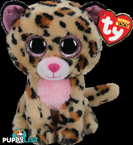 Ty - Beanie Boos - Livvy Brown And Pink Leopard Small 15cm - Bg36367 - 008421363674