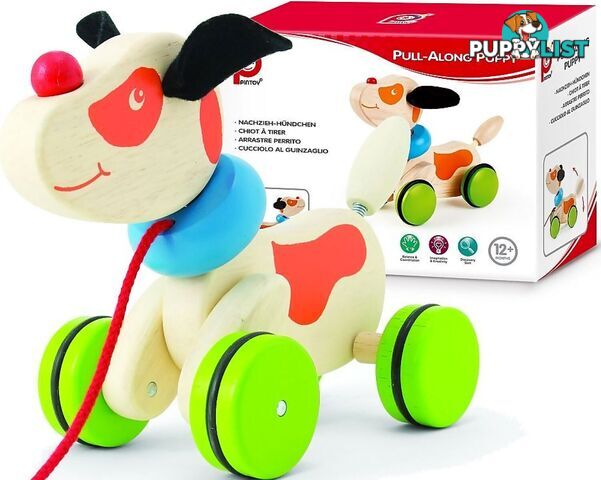 Pull Along Puppy - Pintoy Wooden Toys - Jdpin028111 - 6943478028111