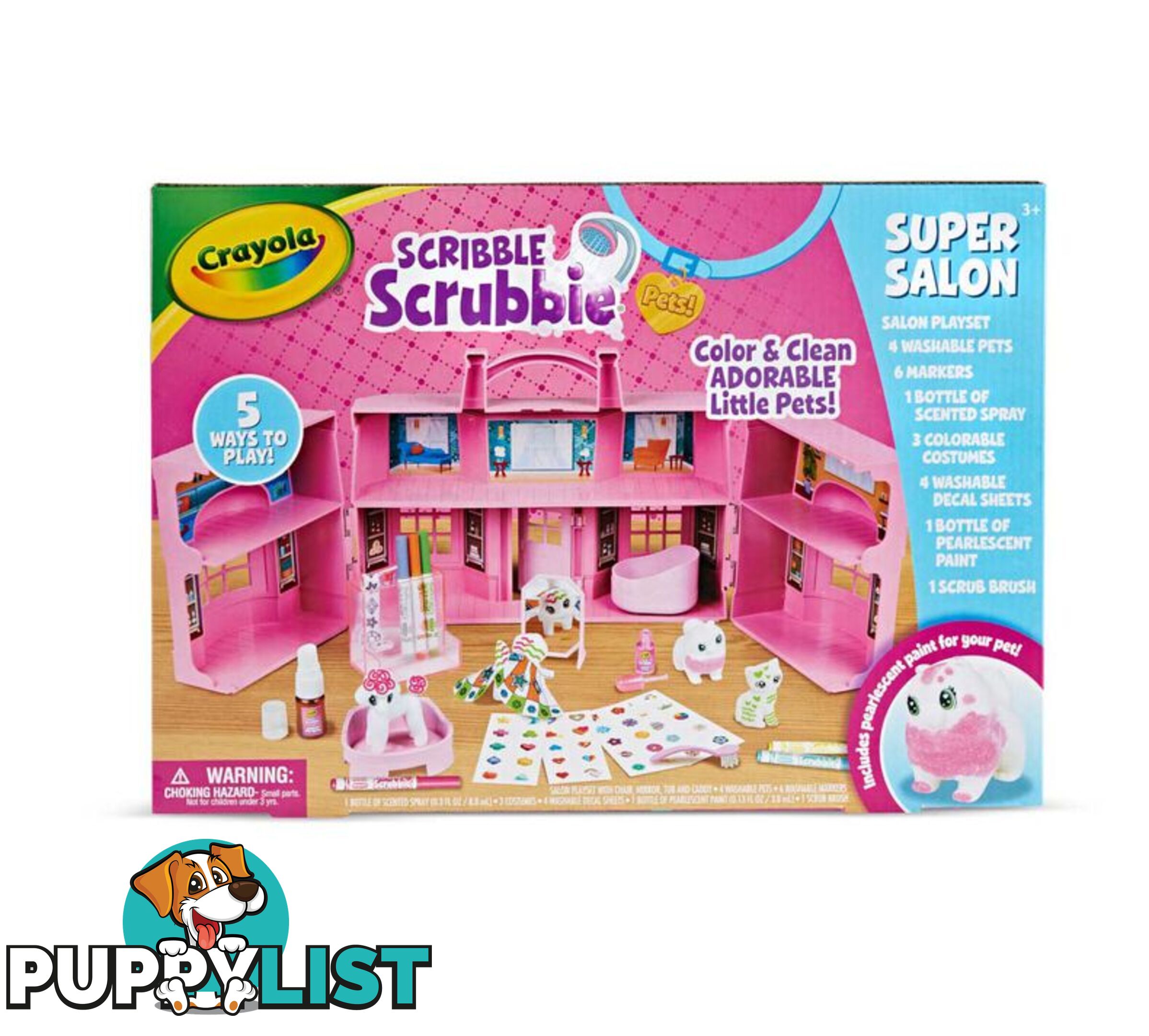 Crayola Scribble Scrubbie Pets Super Salon Playset 74-7488 - 071662074883