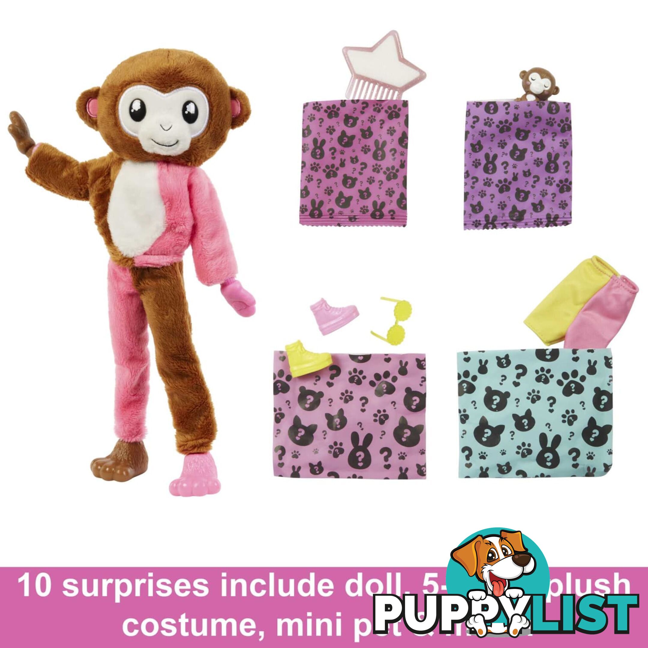 Barbie Cutie Reveal Chelsea Doll And Accessories Jungle Series Monkey-themed Small Doll Set- Mahkr01 - 194735106646