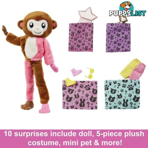 Barbie Cutie Reveal Chelsea Doll And Accessories Jungle Series Monkey-themed Small Doll Set- Mahkr01 - 194735106646