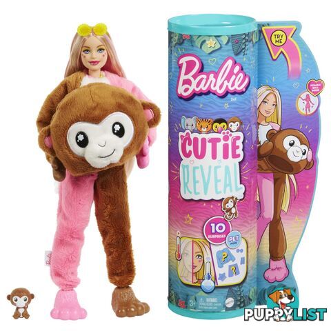 Barbie Cutie Reveal Chelsea Doll And Accessories Jungle Series Monkey-themed Small Doll Set- Mahkr01 - 194735106646