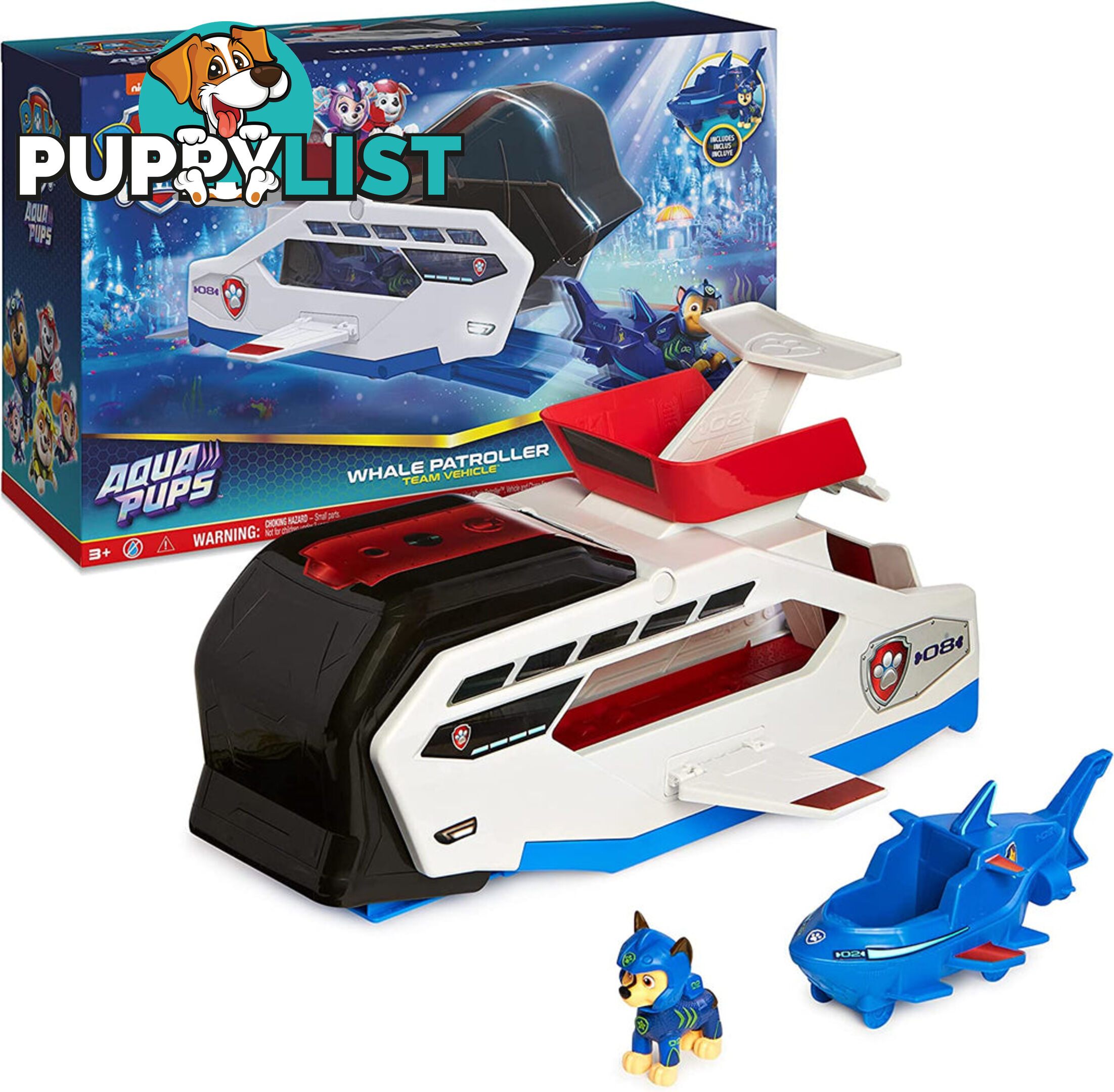 Paw Patrol Aqua Pups Whale Patroller - Si6065308 - 778988436264