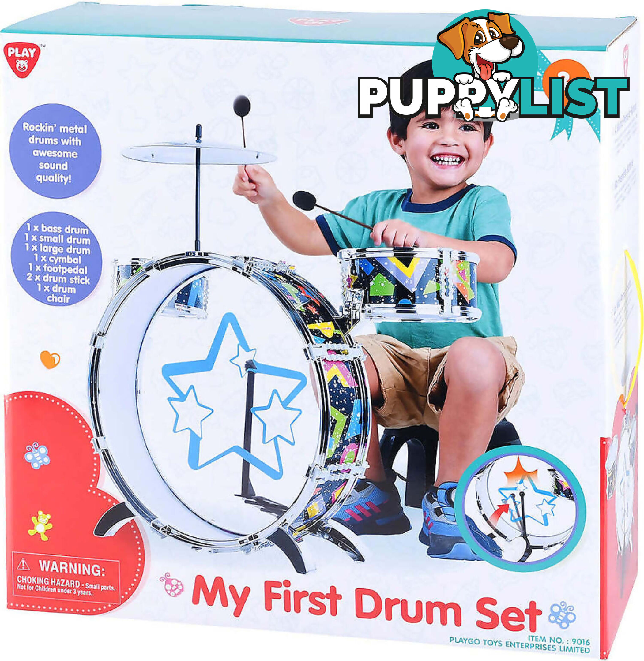 Playgo Toys Ent. Ltd. - My 1st Drum Set 8 Pieces - Art66544 - 4892401090164