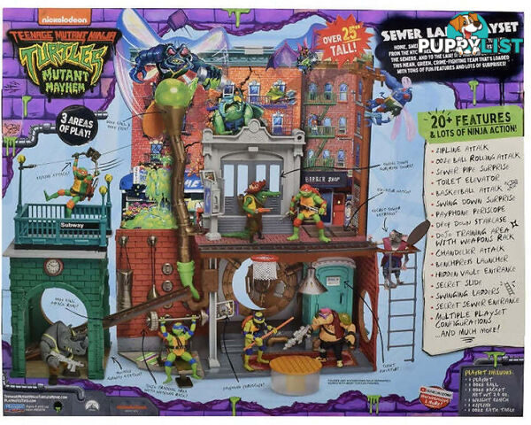 Tmnt Teenage Mutant Ninja Turtles - Mutant Mayhem Sewer Lair Playset - Hs83478 - 043377834786