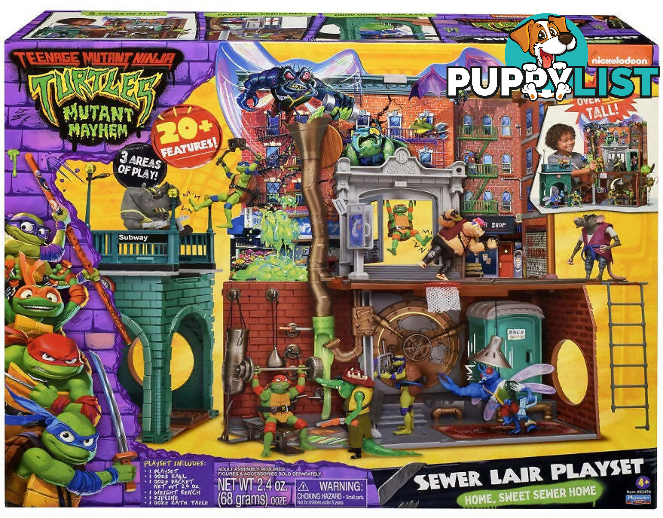 Tmnt Teenage Mutant Ninja Turtles - Mutant Mayhem Sewer Lair Playset - Hs83478 - 043377834786