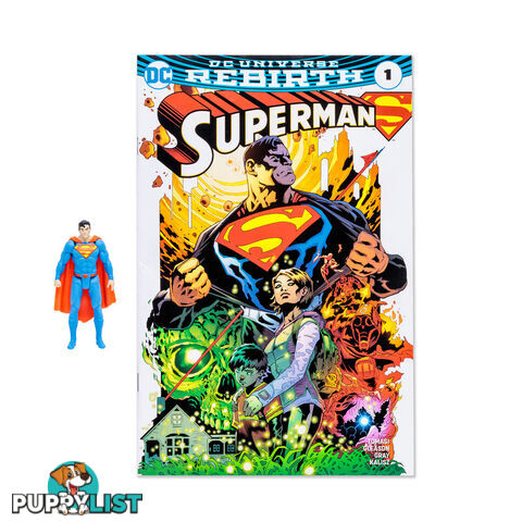 Mcfarlane - Dc Superman 3 Inch Figure With Comic Book - Hs15843 - 787926158434