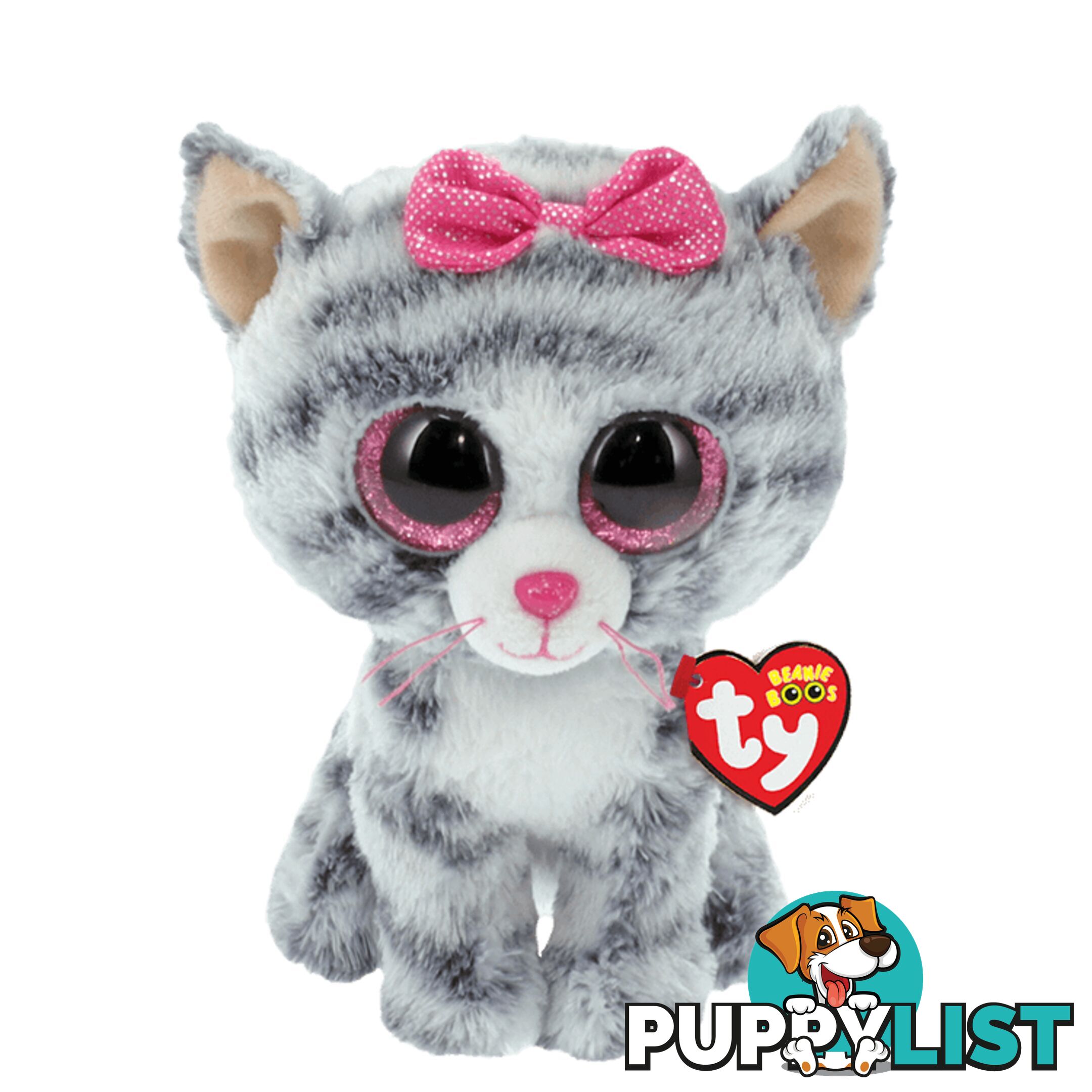 Ty Beanie Boos - Kiki - Grey Striped Cat 15cm Small 37190 - 008421371907