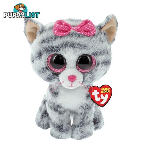 Ty Beanie Boos - Kiki - Grey Striped Cat 15cm Small 37190 - 008421371907