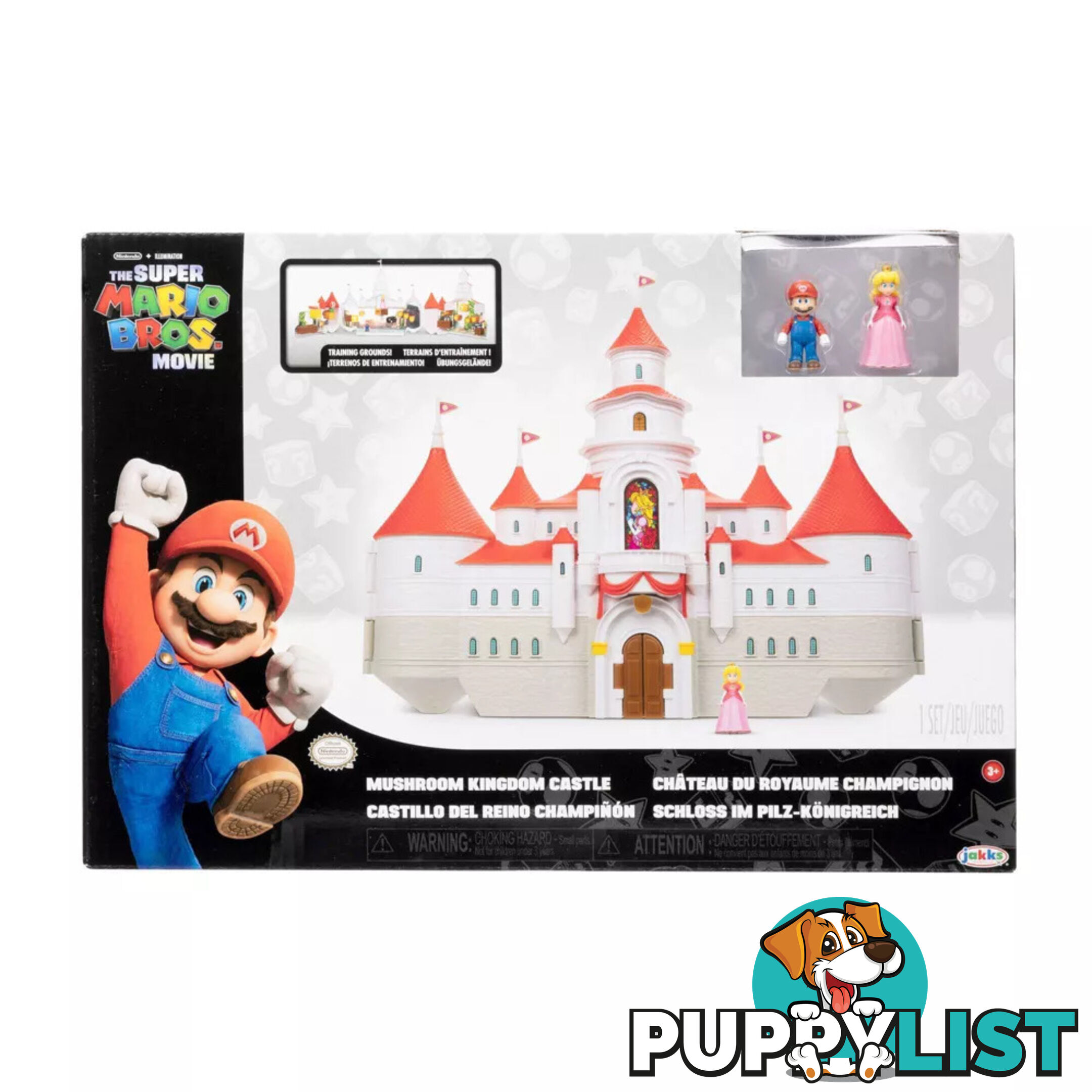 Super Mario - Nintendo The Super Mario Bros. Movie Mushroom Kingdom Castle Playset With Mario And Peach Mini Figures - Cj417154 - 192995417151