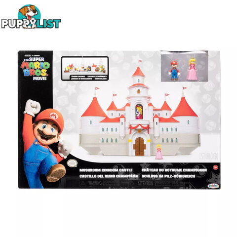 Super Mario - Nintendo The Super Mario Bros. Movie Mushroom Kingdom Castle Playset With Mario And Peach Mini Figures - Cj417154 - 192995417151