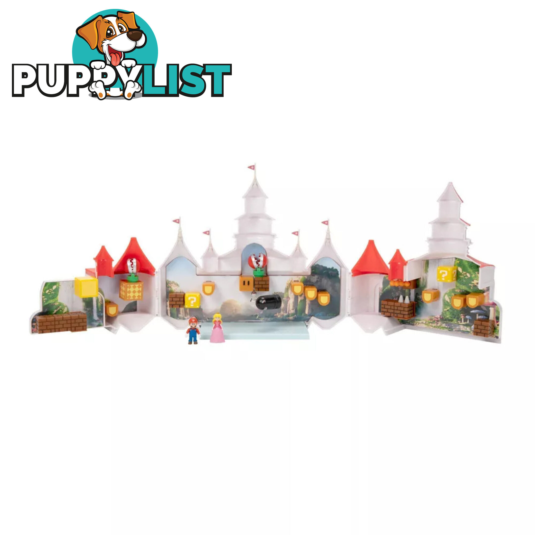 Super Mario - Nintendo The Super Mario Bros. Movie Mushroom Kingdom Castle Playset With Mario And Peach Mini Figures - Cj417154 - 192995417151