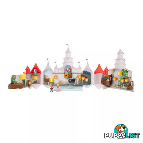 Super Mario - Nintendo The Super Mario Bros. Movie Mushroom Kingdom Castle Playset With Mario And Peach Mini Figures - Cj417154 - 192995417151