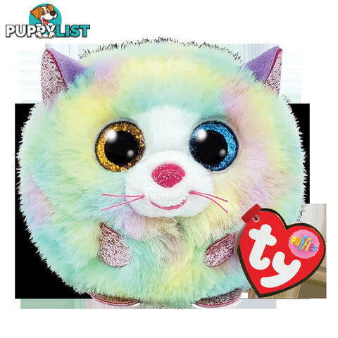 Ty - Beanie Ball Puffies - Heather Multicolored Cat 10cm - Bg42503 - 008421425037