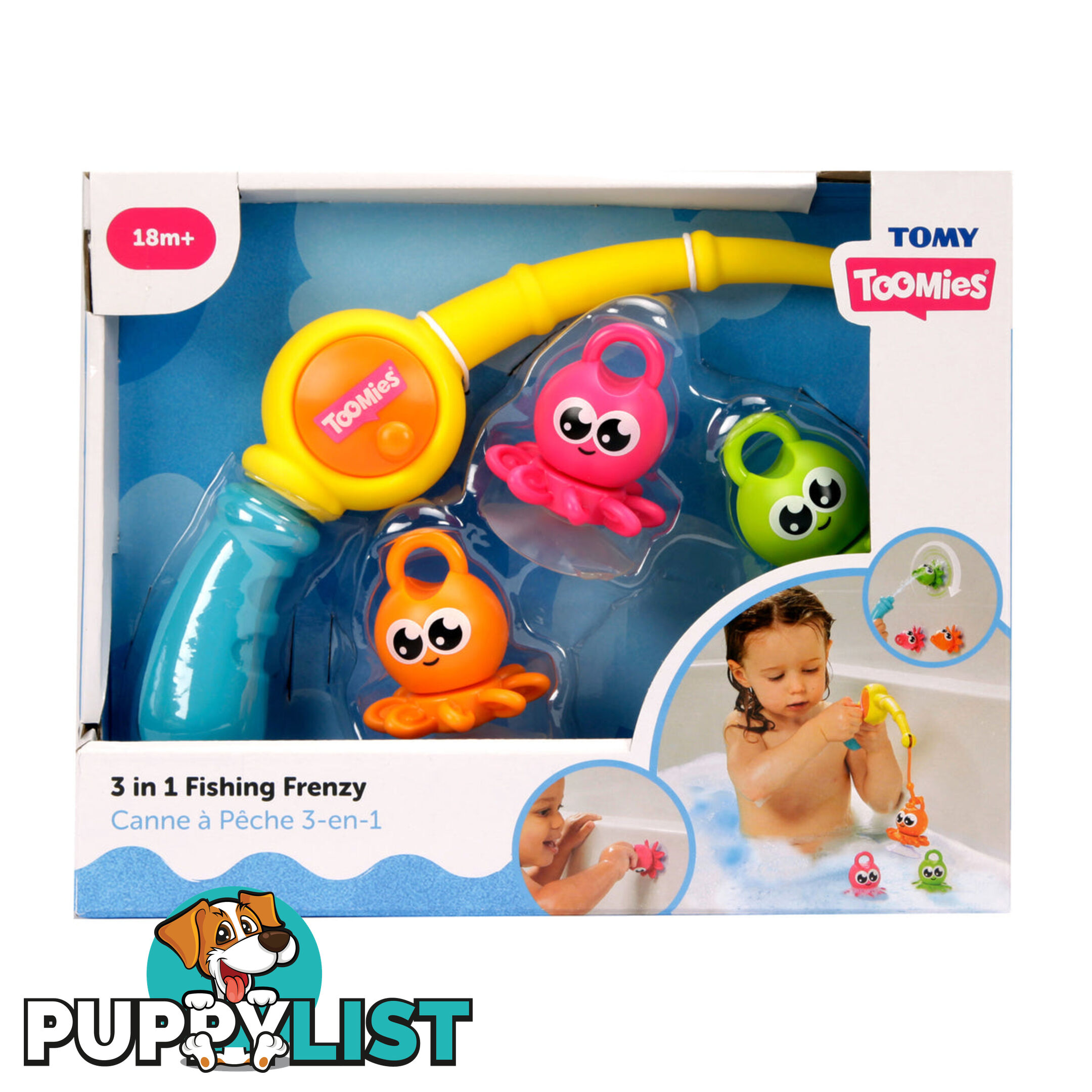 Tomy - 3 In 1 Fishing Frenzy Bathtime Playset Lce73103 - 5011666731035