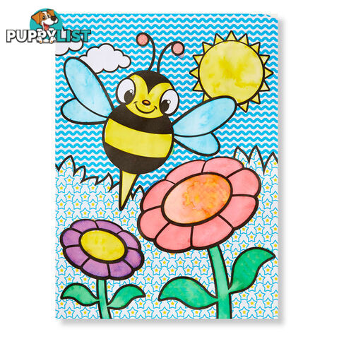 Melissa & Doug - My First Paint With Water Kids' Art Pad With Paintbrush - Cheerleaders Flowers Fairies And More - Mdmnd3183 - 000772031837