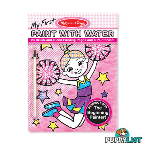 Melissa & Doug - My First Paint With Water Kids' Art Pad With Paintbrush - Cheerleaders Flowers Fairies And More - Mdmnd3183 - 000772031837