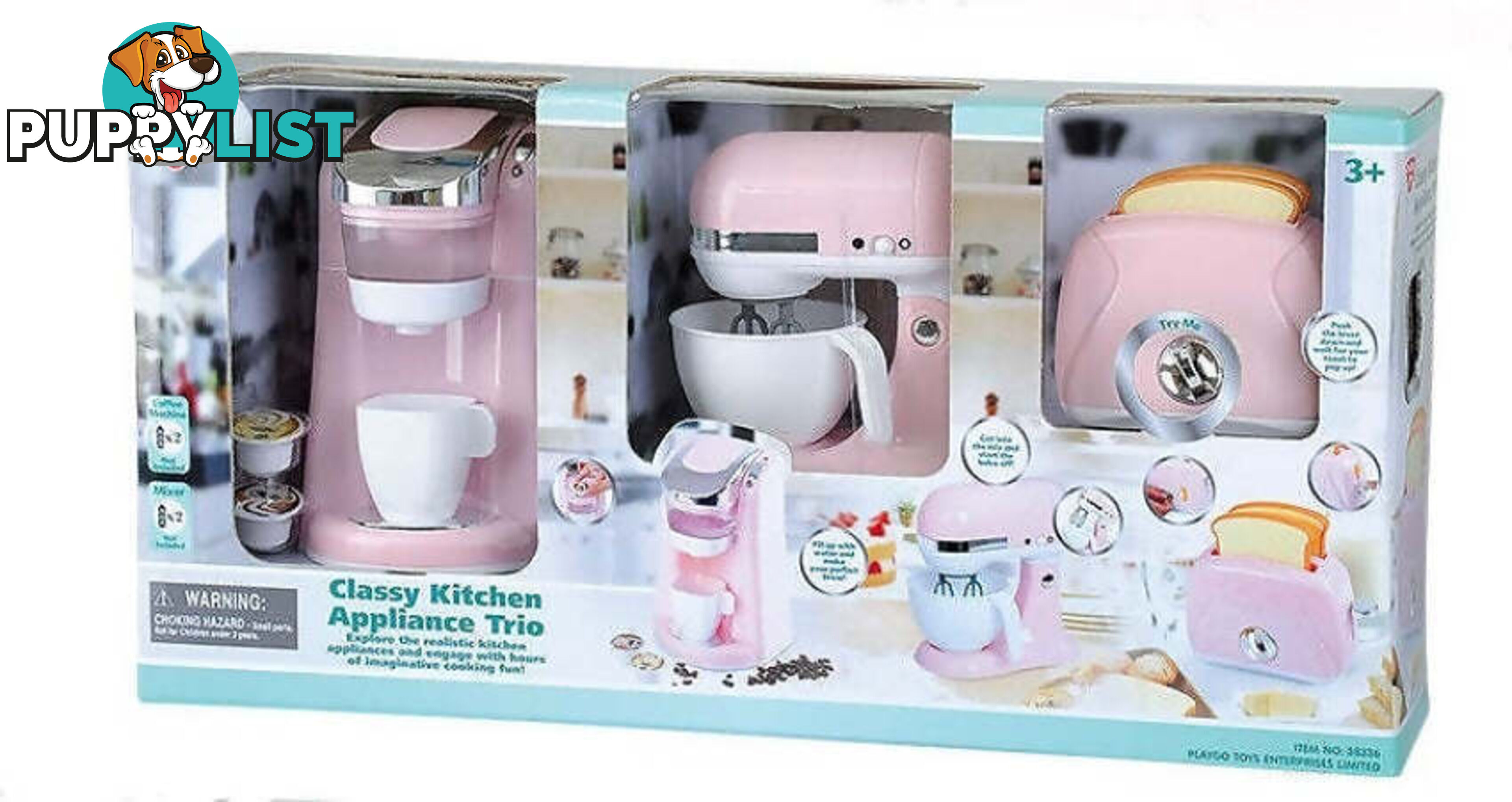 Playgo Toys Ent. Ltd - Classy Kitchen Appliance Trio Pink - Art66257 - 4892401383365