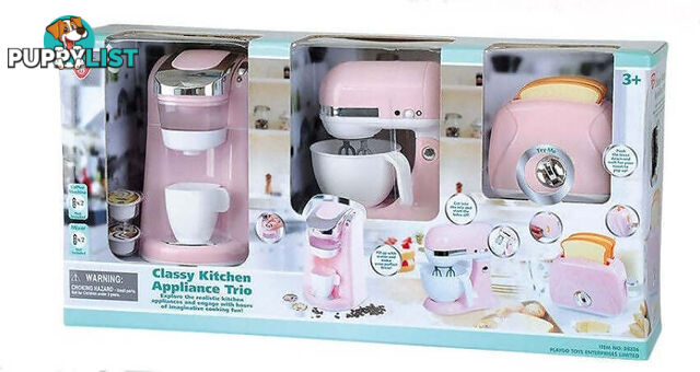 Playgo Toys Ent. Ltd - Classy Kitchen Appliance Trio Pink - Art66257 - 4892401383365