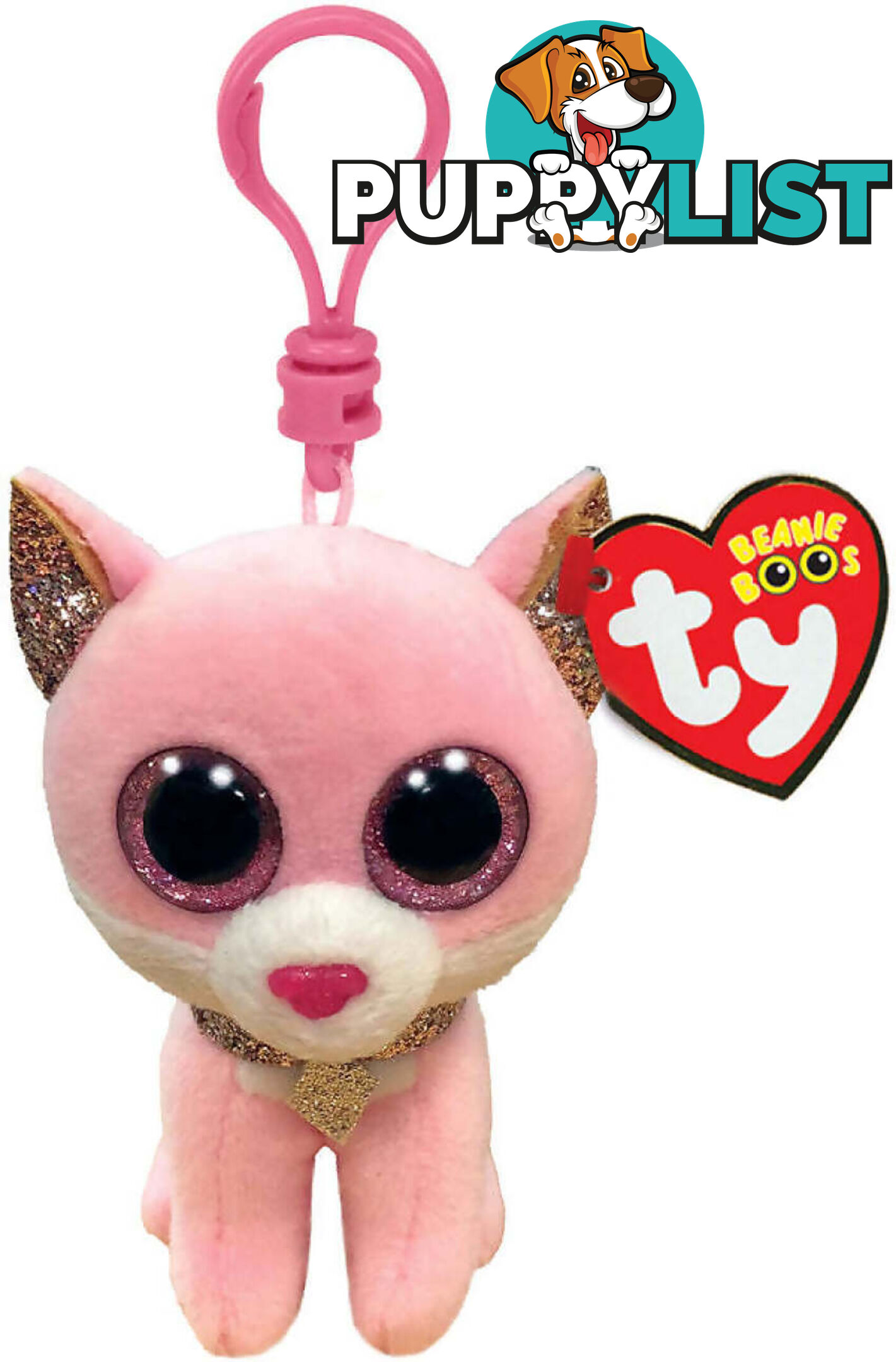 Ty - Beanie Boos - Clip On Fiona Pink Cat 10cm - Bg35247 - 008421352470