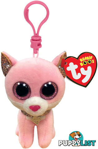 Ty - Beanie Boos - Clip On Fiona Pink Cat 10cm - Bg35247 - 008421352470