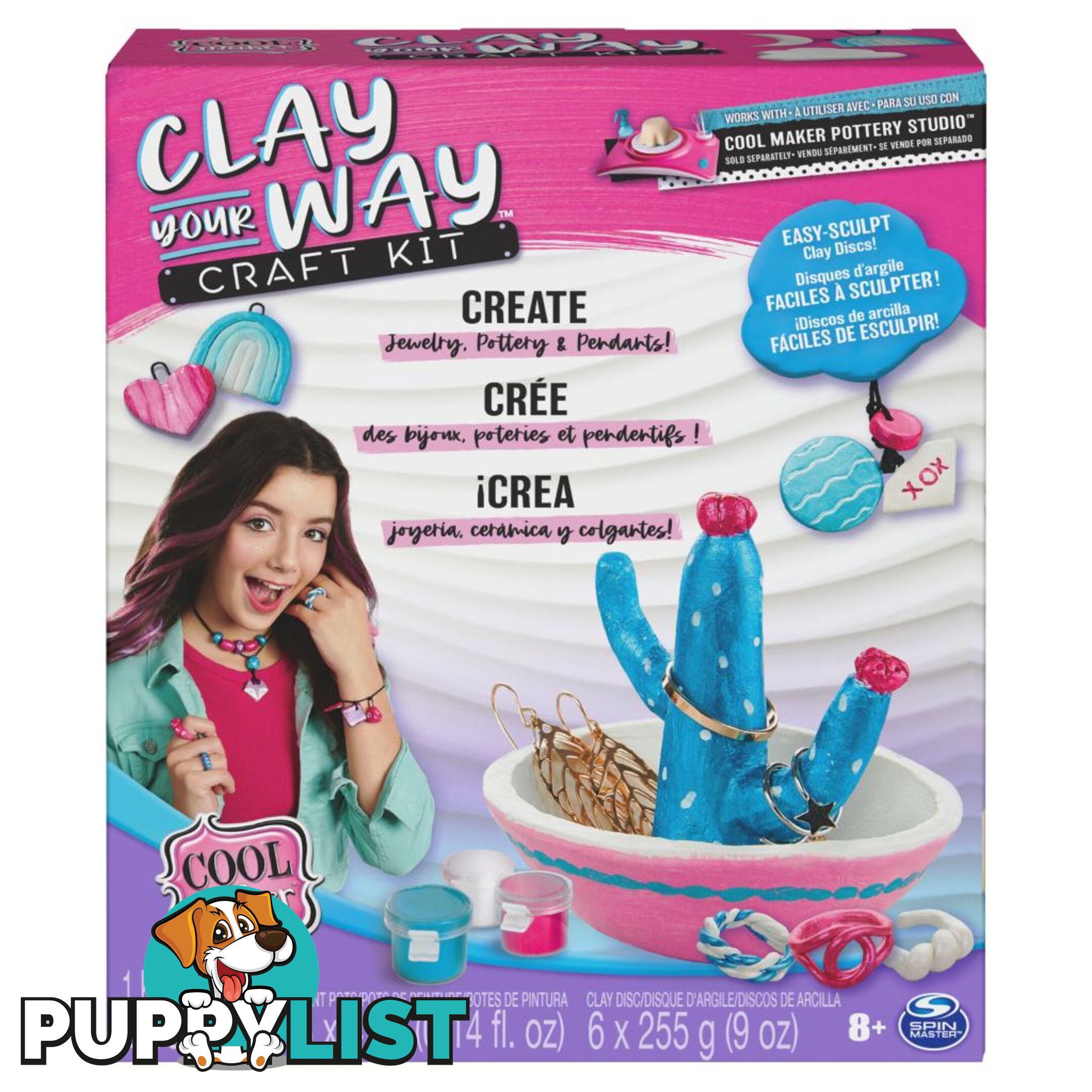 Cool Maker - Clay Your Way Pottery Craft Kit With 6 Air Dry Clay Discs Paint Tools Arts & Crafts Kids Toys - Si6064731 - 778988429723