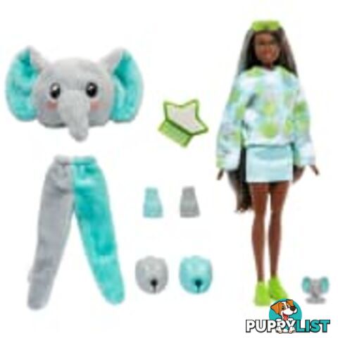 Barbie Cutie Reveal Doll And Accessories Jungle Series Elephant-themed Small Doll Set - Mahkp98 - 194735106615