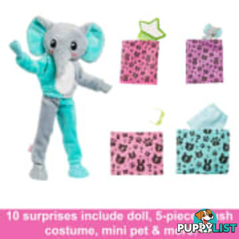 Barbie Cutie Reveal Doll And Accessories Jungle Series Elephant-themed Small Doll Set - Mahkp98 - 194735106615