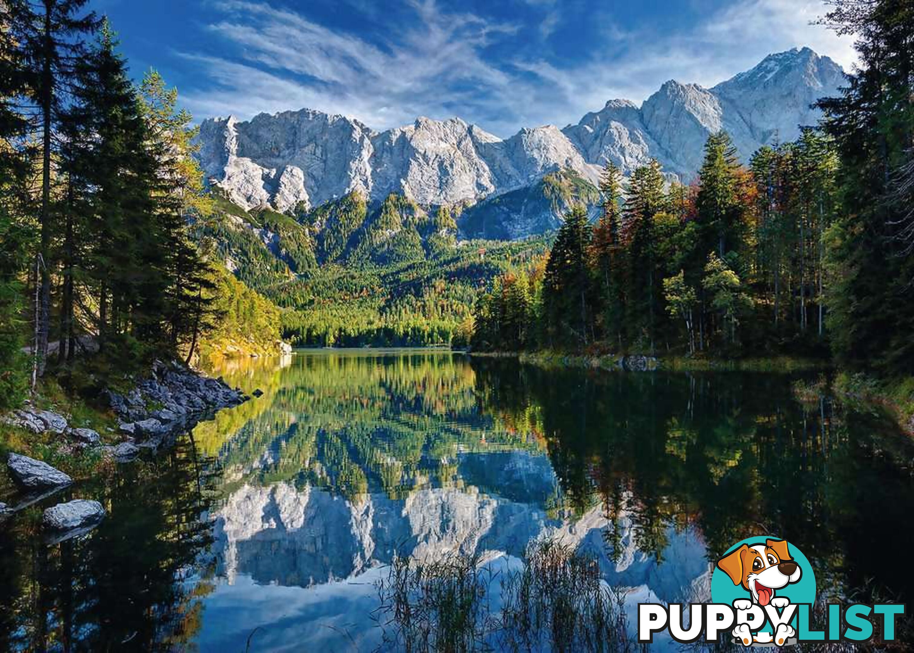 Ravensburger - Majestic Eibsee With Wetterstein Mountains Jigsaw Puzzle 1000pc - Mdrb19367 - 4005556193677