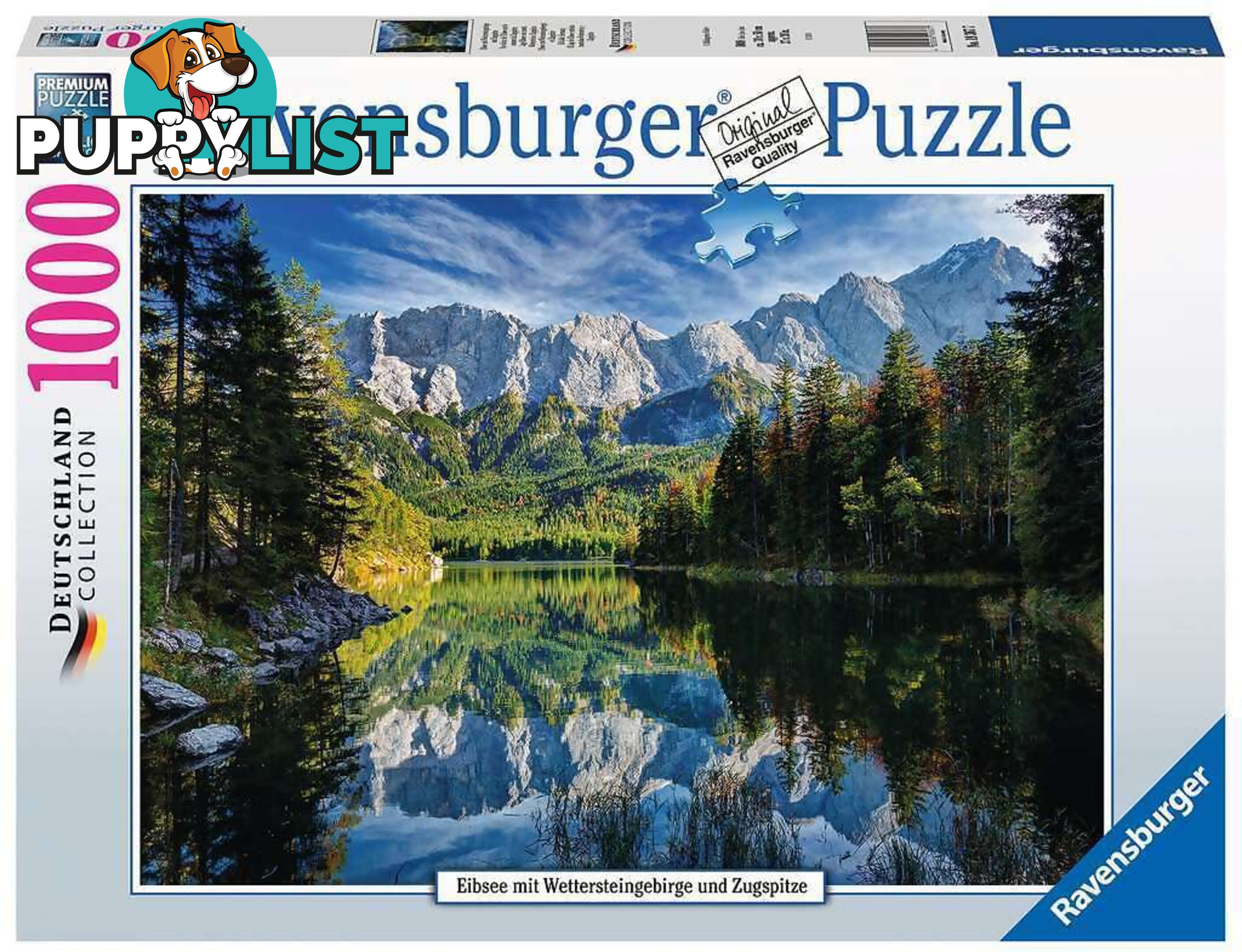 Ravensburger - Majestic Eibsee With Wetterstein Mountains Jigsaw Puzzle 1000pc - Mdrb19367 - 4005556193677