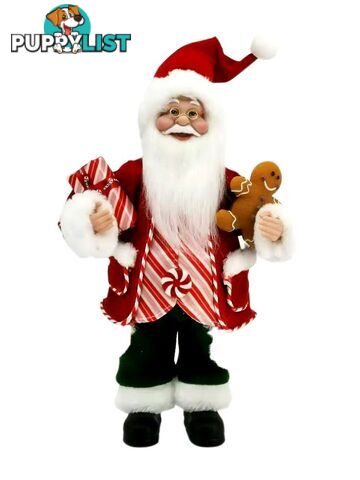 Cotton Candy - Xmas 30cm Standing Santa Candy Cane - Xch80 - 9353468010267